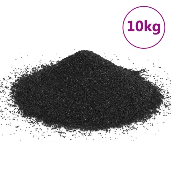 vidaXL 10 kg fekete akváriumhomok 0,2-2 mm