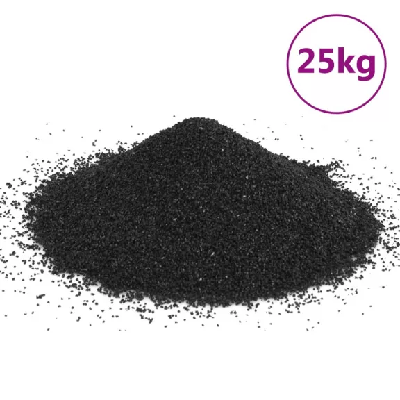 vidaXL 25 kg fekete akváriumhomok 0,2-2 mm