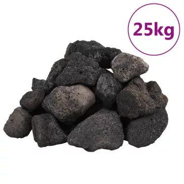 vidaXL fekete vulkanikus kőzetek 5-8 cm 25 kg