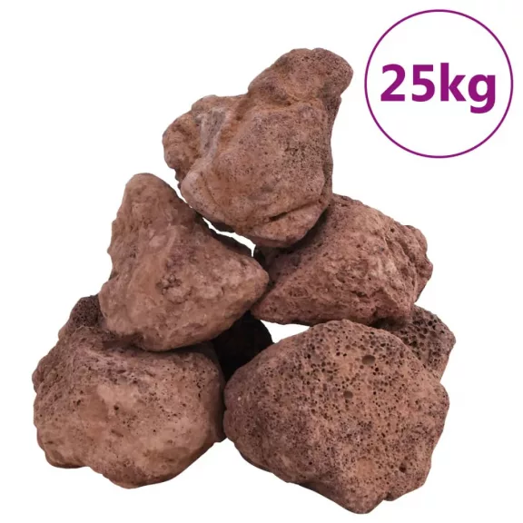 vidaXL piros vulkanikus kőzetek 10-30 cm 25 kg