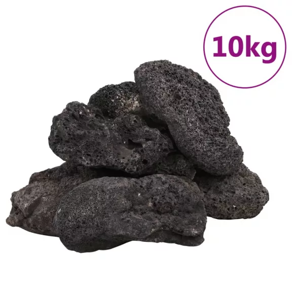 vidaXL fekete vulkanikus kőzetek 10-30 cm 10 kg