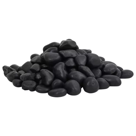 vidaXL 25 kg fekete csiszolt kavics 2-5 cm