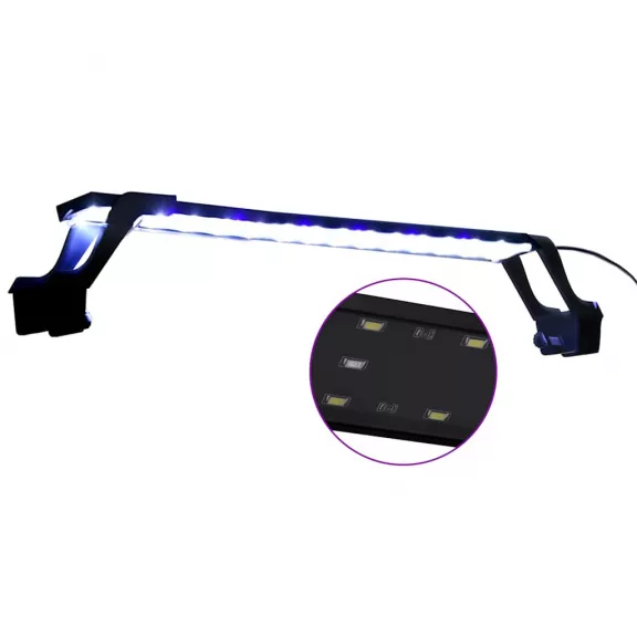 vidaXL kék és fehér LED-lámpa akváriumhoz szorítókkal 55 - 70 cm