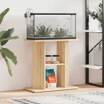  vidaXL sonoma tölgy színű szerelt fa akváriumi állvány 60x30x60 cm