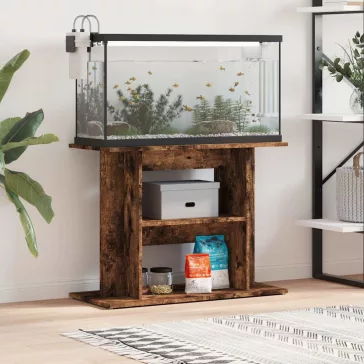   vidaXL füstölt tölgyfa akváriumállvány 80 x 35 x 60 cm rétegelt fából