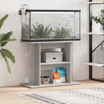   vidaXL szürke sonoma akváriumállvány 80 x 35 x 60 cm rétegelt fából