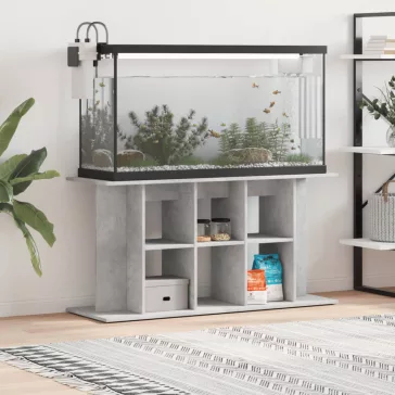   vidaXL szürke beton akváriumállvány 120 x 40 x 60 cm rétegelt fából