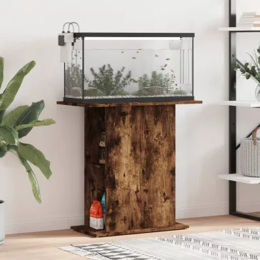  vidaXL füstös tölgy szerelt fa akváriumtartó állvány 75x36x72,5 cm