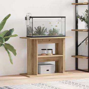   vidaXL kézműves tölgyfa akváriumállvány 80 x 35 x 60 cm rétegelt fából