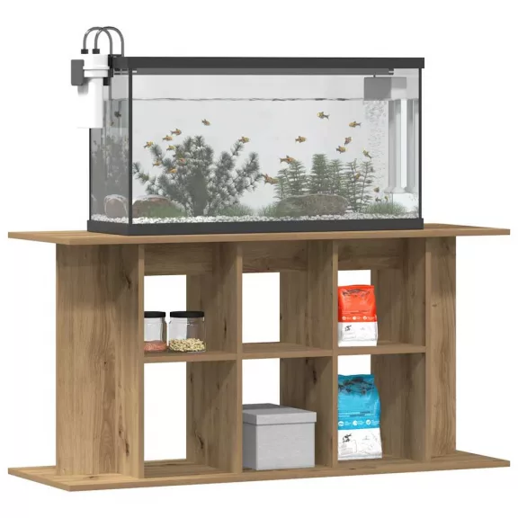 vidaXL kézműves tölgyfa akváriumállvány 120 x 40 x 60 cm rétegelt fából